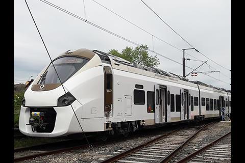 Alstom Coradia Polyvalent electro-diesel multiple-unit for the Train Express Régional project in Dakar.